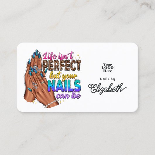 パーフェクト爪、 ネイルスローガンネイルサロン 名刺 (正面)