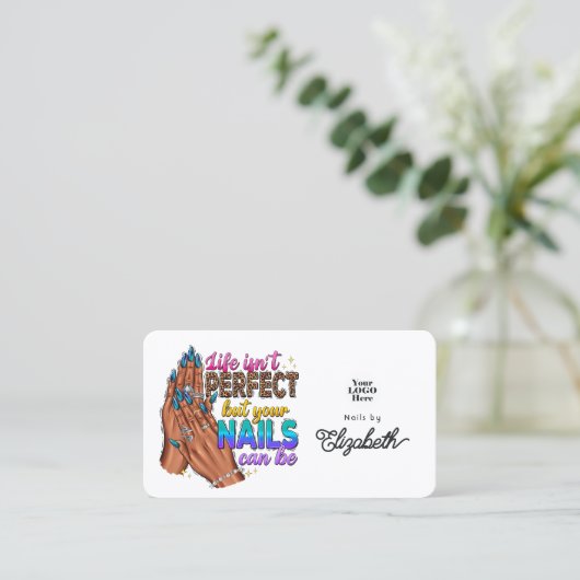 パーフェクト爪、 ネイルスローガンネイルサロン 名刺 (スタンド正面)