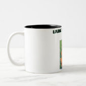 パーフェクト生活を送る – かわいい怠け猫デザイン ツートーンマグカップ (左)