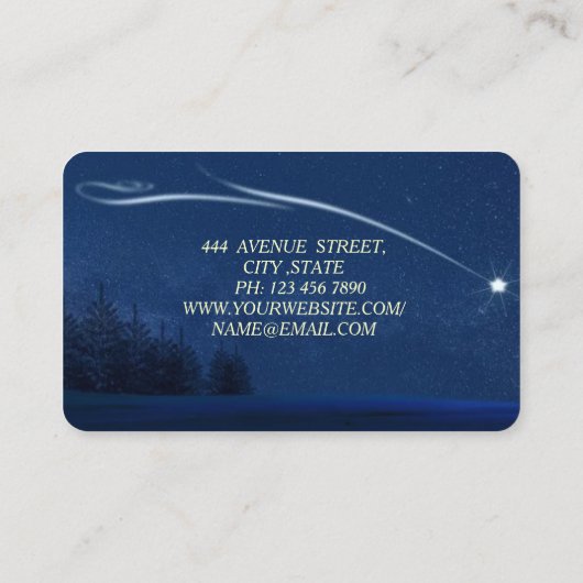 パーフェクト素晴らしクリスマス射撃、 発砲スター 名刺 (裏面)