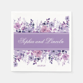 パーフェクト結婚パープルフローラ スタンダードカクテルナプキン