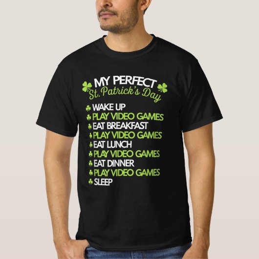 パーフェクト遊St patricks dayゲームゲーマー Tシャツ (正面)