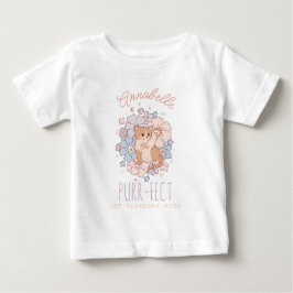 パーフェクト1歳の誕生日ガールキティキャットフローラ ベビーTシャツ