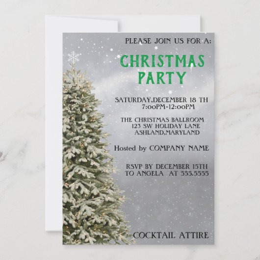 パーフェクト，クールクリスマスパイン招待状 招待状 (正面)