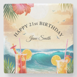 パーフェクト・パーティーの好意 | 21ユニーク歳の誕生日 ストーンコースター