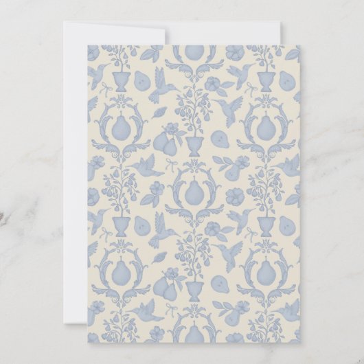 パーフェクト ピア ブライダル シャワー | ブルー ありがとうカード サンキューカード (裏面)