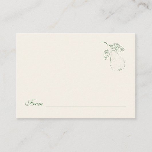 パーフェクトPearディスプレイシャワーブライダルシャワー エンクロージャーカード (裏面)