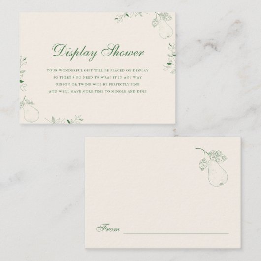 パーフェクトPearディスプレイシャワーブライダルシャワー エンクロージャーカード (正面/裏面)