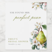 パーフェクトPearフローラブライダルシャワー ワインラベル (シングルラベル)