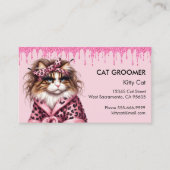 パーフェッショナルキャットトリマーシッタピンクグリッター 名刺 (正面)