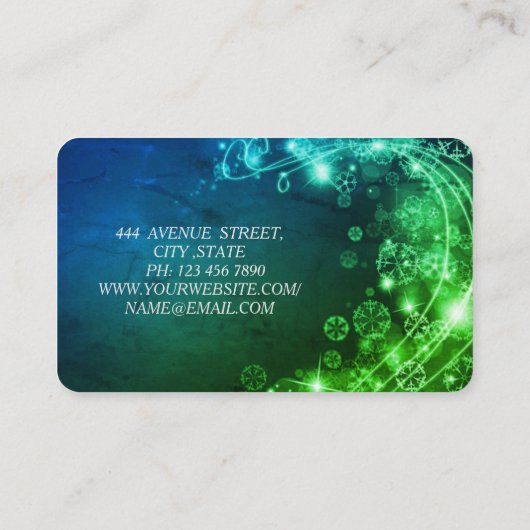 パーフェッ素晴らしトクリスマスグリーン照明 名刺 (裏面)