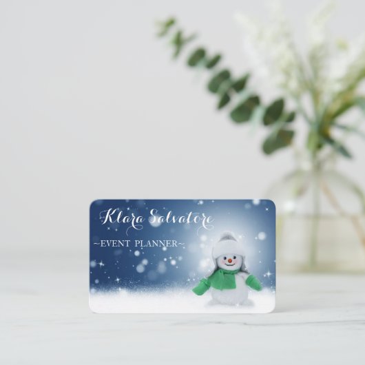 パーフェッ素晴らしトクリスマス雪だるま 名刺 (スタンド正面)