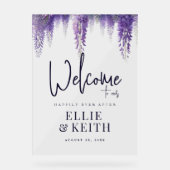 パープお洒落ルフローラ結婚の歓迎 アクリルサイン (正面)