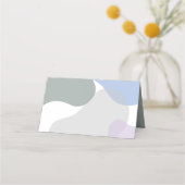 パープかわいらしラベンダー開花フローラ結婚ズ プレイスカード (裏面)