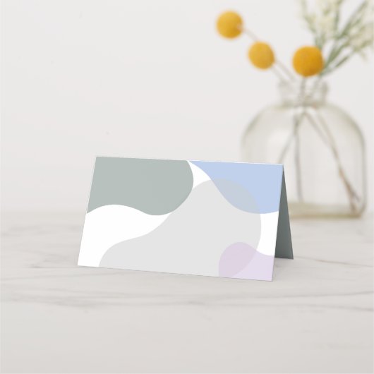 パープかわいらしラベンダー開花フローラ結婚ズ プレイスカード (裏面)