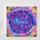 パープかわいらしルお洒落・ミラクルやる気を起こさせる サンキューカード (正面)
