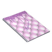 パープかわいらしルエレガントグリッター宝石の名前 ノートブック (右側)