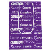 パープかわいらしルカスタムタイポグラフィコラージュ誕生日 ミディアムペーパーバッグ (裏面)