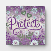 パープかわいらしル保護感動的カスタムフローラ フォトプラーク (正面)