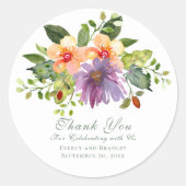 パープはっきりしたリフローラグリーンピーチ結婚ズサンキュー ラウンドシール (正面)