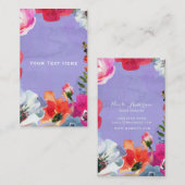 パープはっきりしたル色彩の鮮やかポップ・アートのフローラシッモダンク 名刺 (正面/裏面)