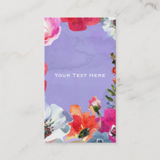 パープはっきりしたル色彩の鮮やかポップ・アートのフローラシッモダンク 名刺 (正面)