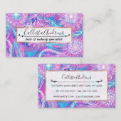 パープアートルガーリーアクアフローラ描イラストレーション 名刺 (正面/裏面)