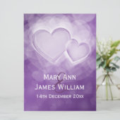 パープエレガントモダンル披露宴ハート 招待状 (スタンド正面)