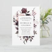 パープエレガントラグレイフローラバイブル結婚クリスチャン 招待状 (スタンド正面)