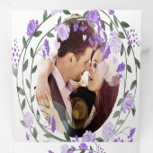 パープエレガントラピーニーフローラ結婚の3倍 三つ折り招待状 (内部最初)