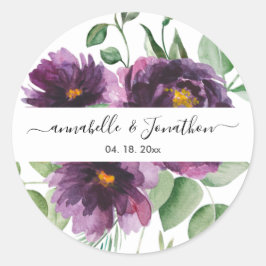 パープエレガントリーグリーンフローラ結婚ズ ラウンドシール