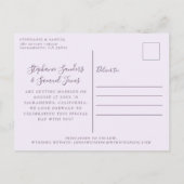 パープエレガントリ結婚のカレンダー日付の保存 ポストカード (裏面)