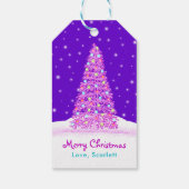 パープエレガントリ飾スのクリスマスツリー ギフトタグ (裏面)