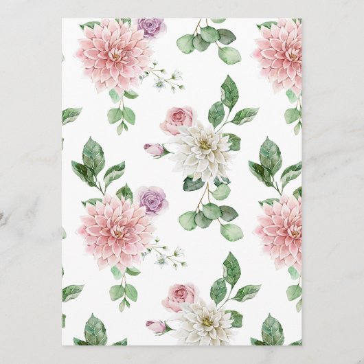 パープエレガントルとピンクのフローラのメ結婚ニュー メニュー (裏面)