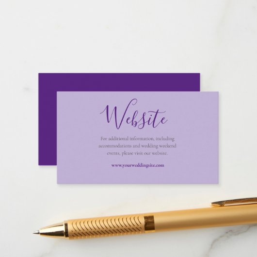 パープエレガントルと薄紫の結婚WebサイトのURL詳細 エンクロージャーカード (正面/裏面インサイチュ)