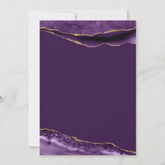 パープエレガントルと金ゴールドア結婚ガートの記念日 招待状 (裏面)