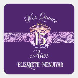 パープエレガントルと金ゴールドキンセアニラスペインの スクエアシール