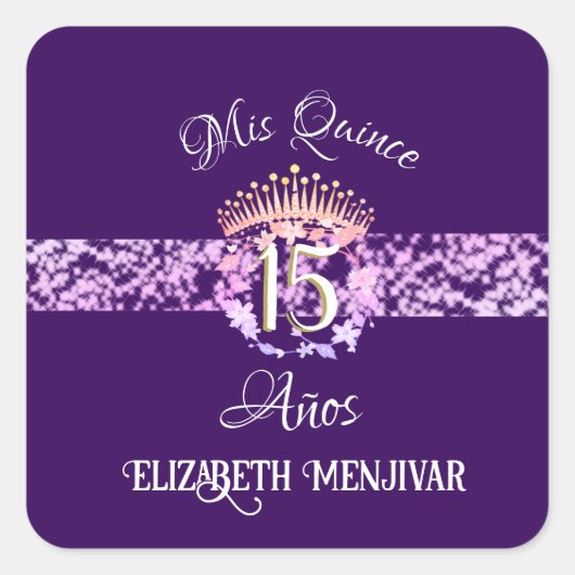 パープエレガントルと金ゴールドキンセアニラスペインの スクエアシール (正面)