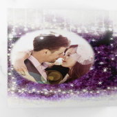 パープエレガントルアメジストクリスタル結婚ゲーデントリ 三つ折り招待状 (内部最初)