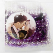 パープエレガントルアメジストクリスタル結婚ゲーデントリ 三つ折り招待状 (内部最初)