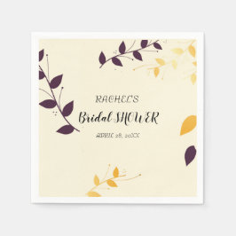 パープエレガントルゴールデン葉ズ スタンダードカクテルナプキン