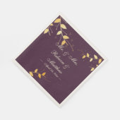 パープエレガントルゴールデン葉ズ スタンダードランチョンナプキン (角)