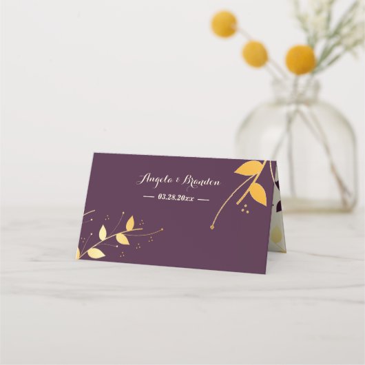 パープエレガントルゴールデン葉ズ プレイスカード (裏面)