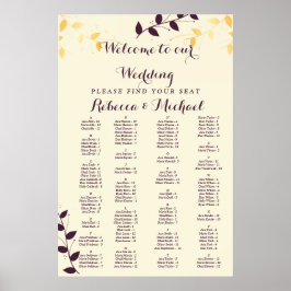 パープエレガントルゴールデン葉ズ ポスター