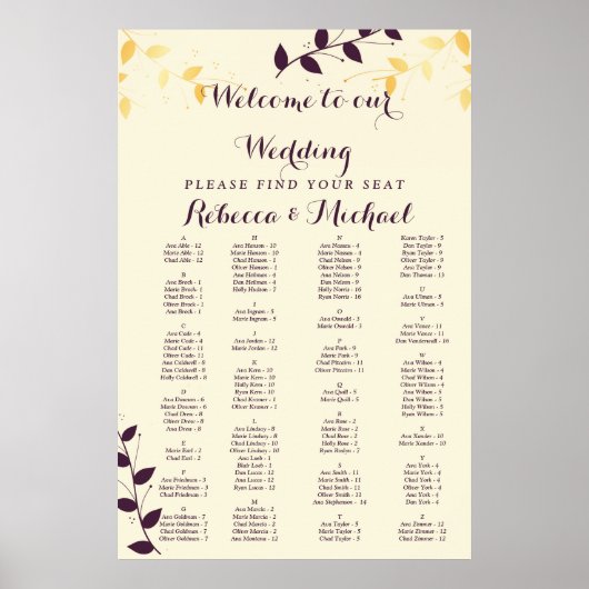 パープエレガントルゴールデン葉ズ ポスター (正面)