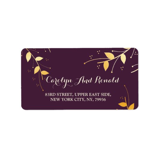 パープエレガントルゴールデン葉ズ ラベル (正面)