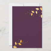 パープエレガントルゴールデン離れ感謝していズ 招待状 (裏面)