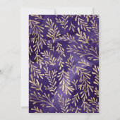 パープエレガントルスタイリッシュ金ゴールド葉トランクパーティー カード (裏面)