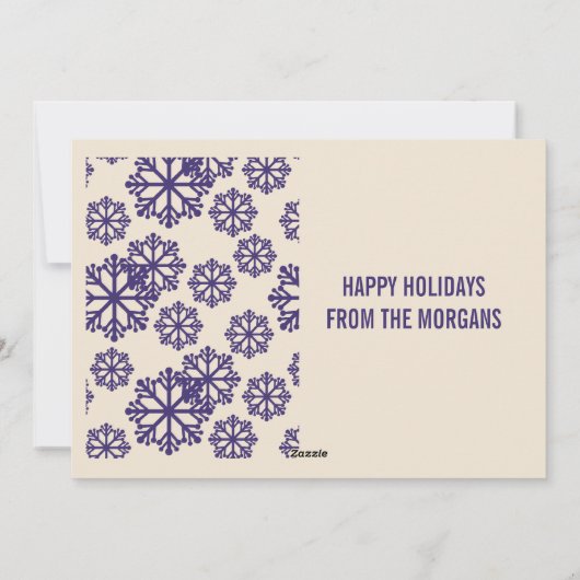 パープエレガントルスノーフレークホリデーフォトカード シーズンカード (裏面)