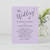 パープエレガントルタイポグラフィ&フォト結婚ズ 招待状 (スタンド正面)